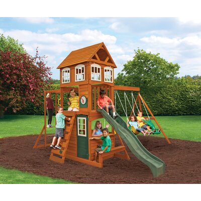 compact swing and slide set