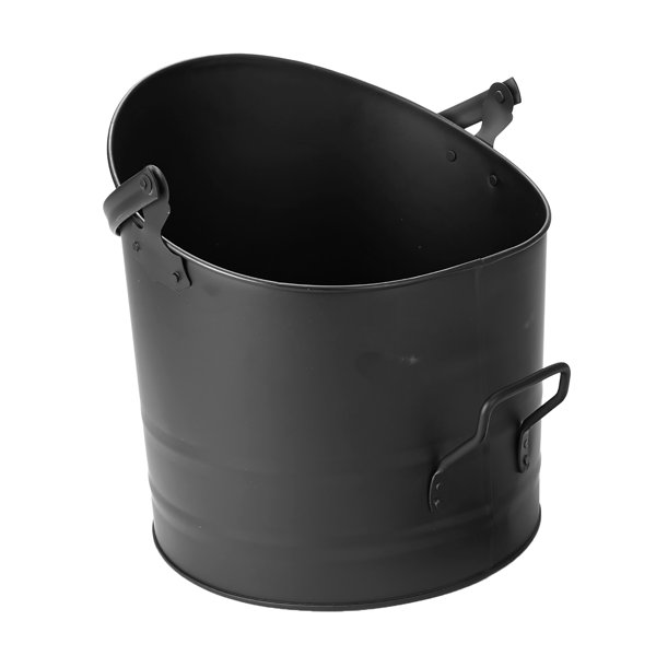 Large Fireplace Ash Pellet Steel Bucket by Mind Reader