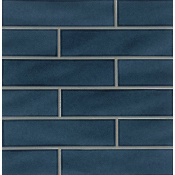 Park Place 3.88 x 16 Ceramic Field Tile in Dark Blue by Grayson Martin