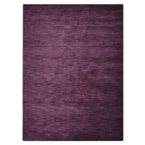 Delano Solid Hand Knotted Wool Purple Area Rug