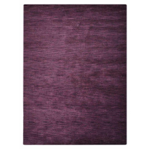 Delano Solid Hand Knotted Wool Purple Area Rug