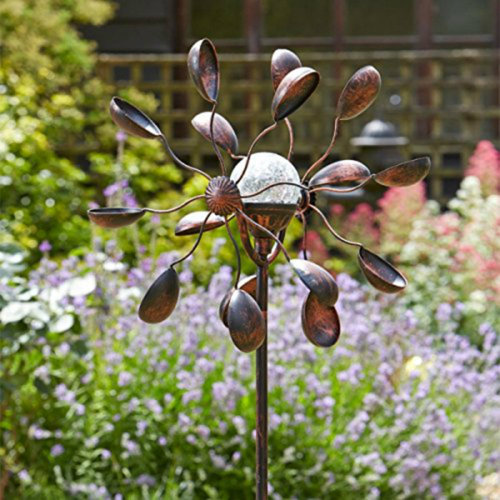 Halvorson Light up Gemini Wind Spinners Solar Powered Garden Torch Dakota Fields