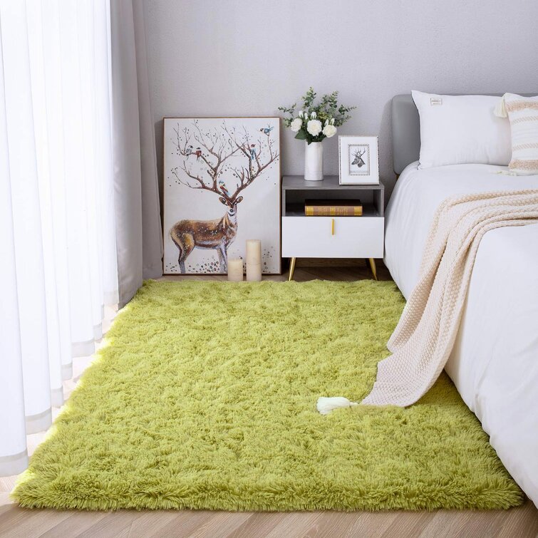 Beige, 2' x 3' Nursery and Home Decor WHOW Super Soft Area Rug Kid's Room Modern Living Room Carpet Fluffy Shag Rugs for Bedroom 