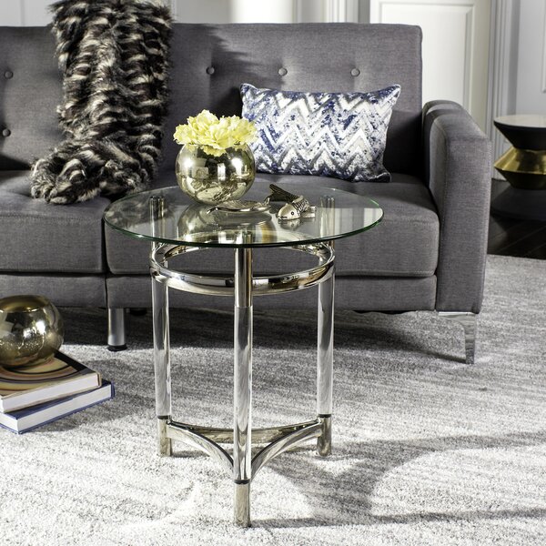 Charleston Glass Top 3 Legs End Table By Willa Arlo Interiors