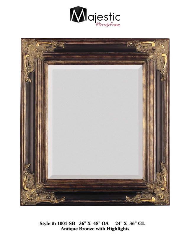 Majestic Mirror Bronze With Gold Square Antique Framed Beveled Gl Bronze With Gold Square Antique Framed Beveled Gl Wall Mirror