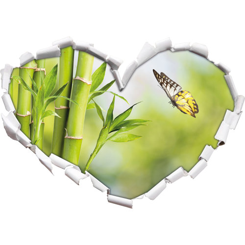 Bamboo with Butterfly Wall Sticker East Urban Home