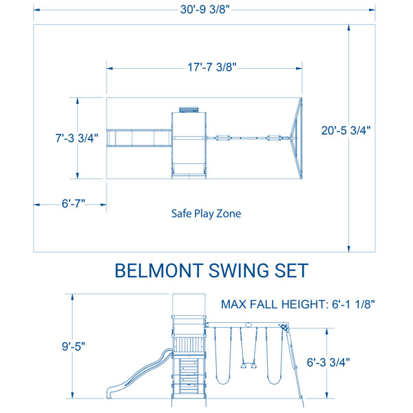 belmont all cedar swing set