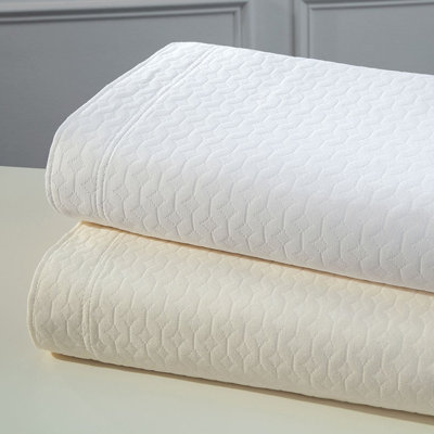 Cotton Blanket or Throw Arsuite Size: King, Color: Ivory