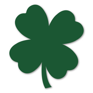 3dRose Green Four Leaf Clover Illustration Towel 15 x 22