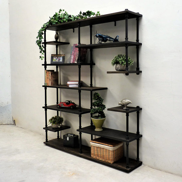 Cirillo Industrial Mid-Century Etagere Bookcase by Williston Forge