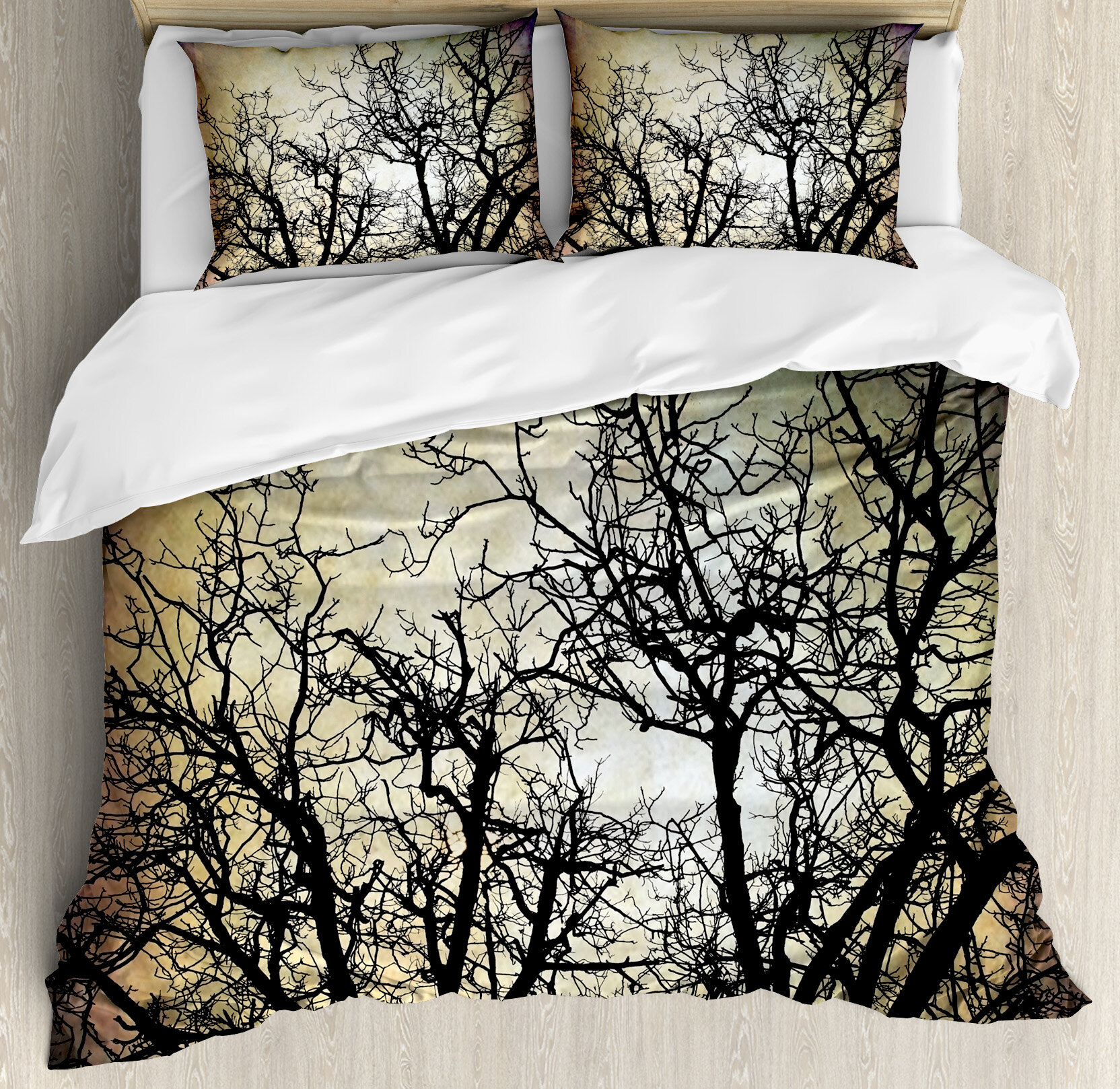 East Urban Home Horror Scary Twilight Scene With Grunge Tree