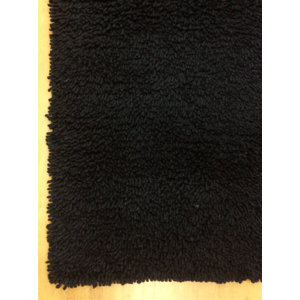 Shag Eyeball Woolen Hand Knotted Charcoal Black Area Rug