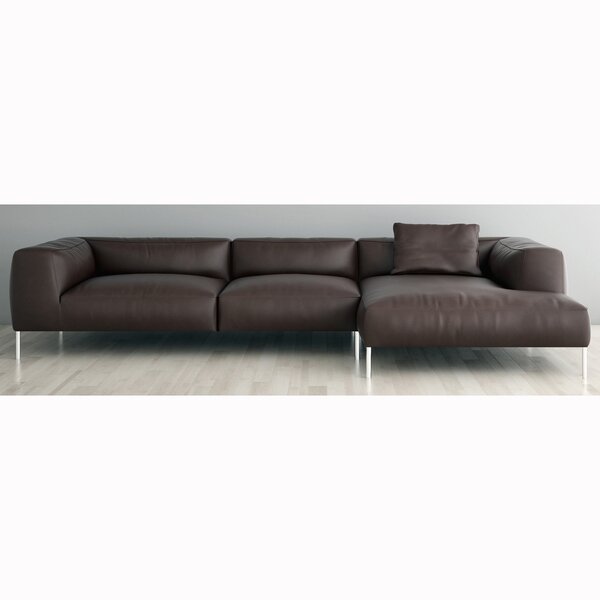 Velia Right Hand Facing Leather Sectional By Orren Ellis