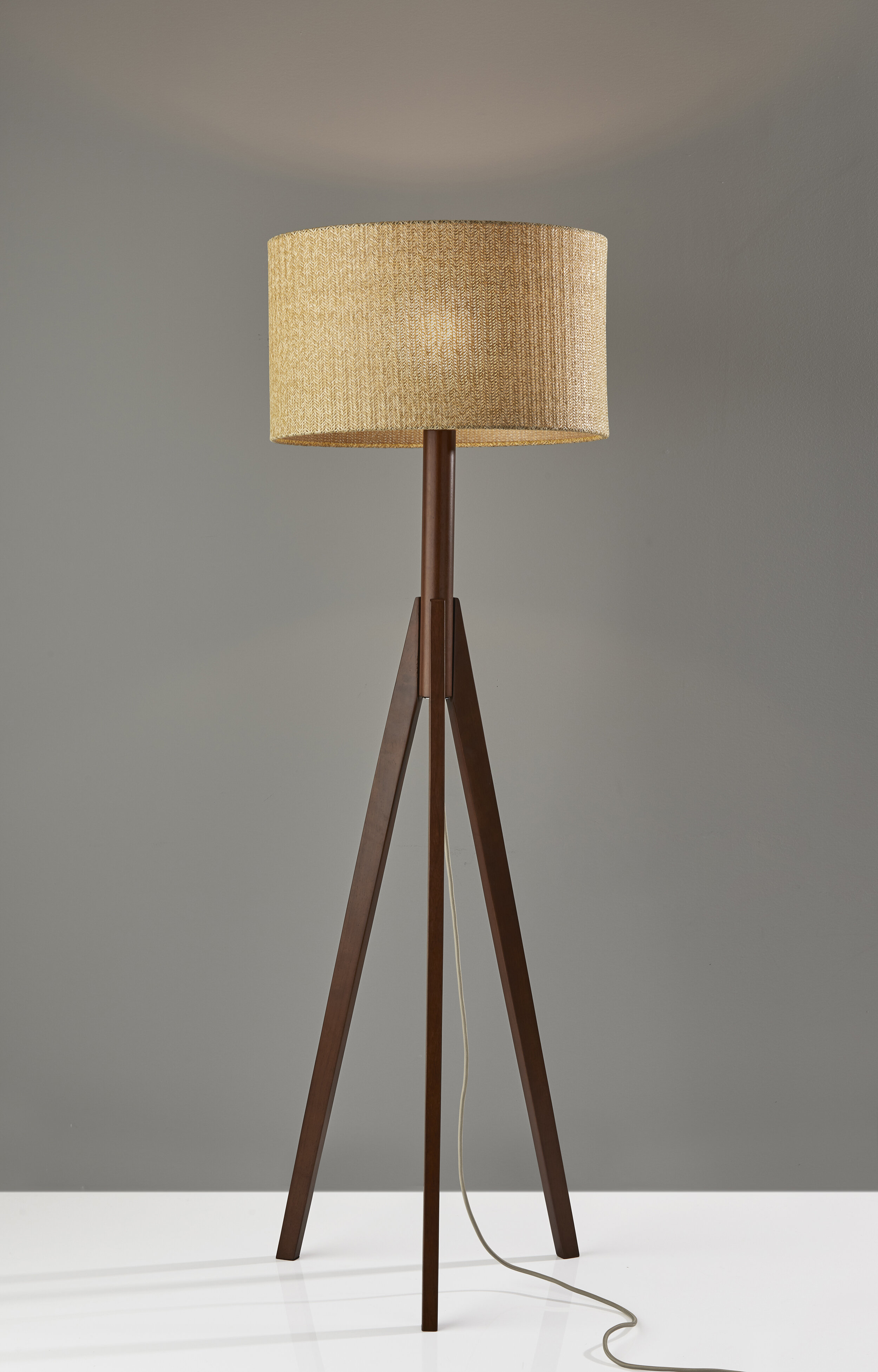 walnut tripod floor lamp