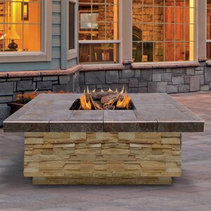 Natural Stone Steel Propane Fire Pit Table