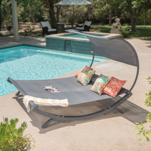 Double Patio Chaise Lounge Chairs You Ll Love Wayfair Maura Double Chaise Lounge With Cushion