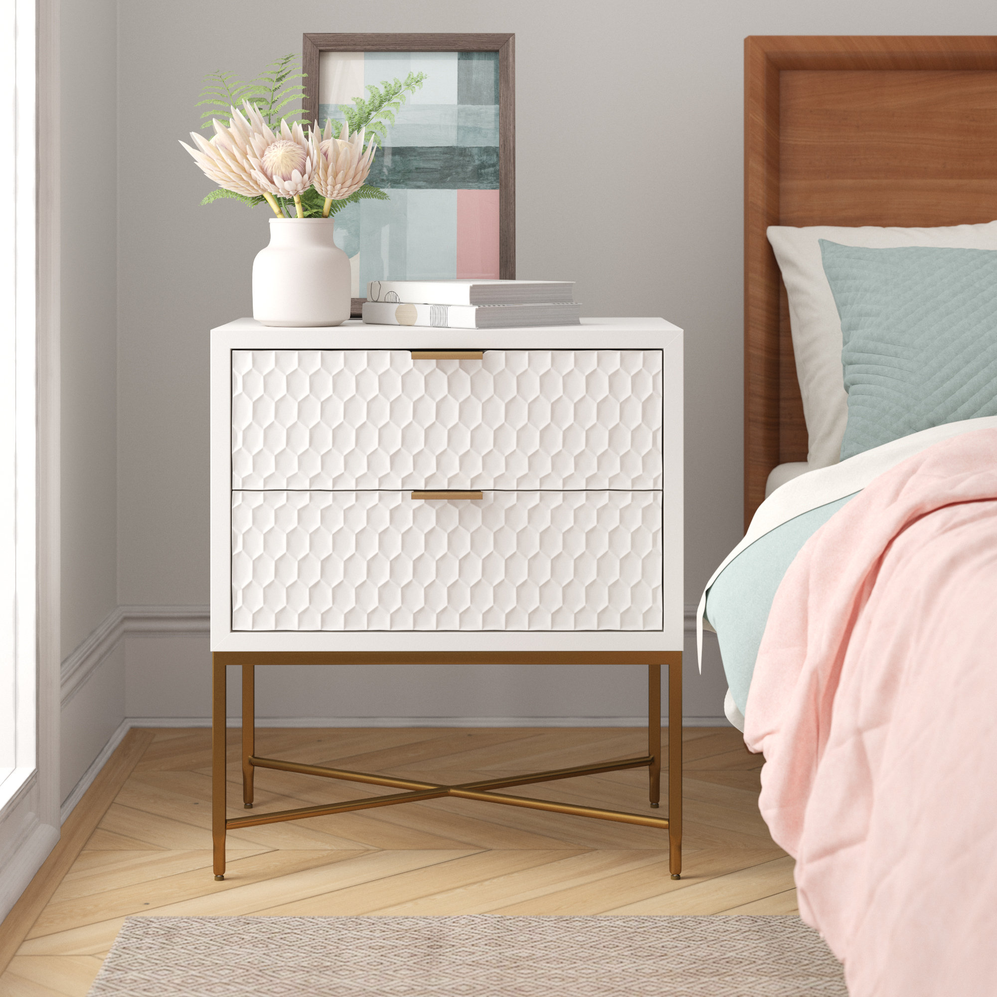 Leen 9 - Drawer Nightstand in White Leen 9 - Drawer Nightstand in White