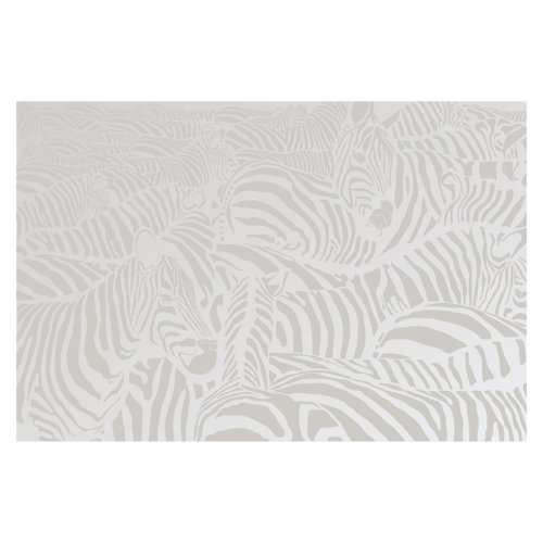 No.DS4 Light Grey Zebra Stripes 1.9m x 2.88m Textured Matte Peel & Stick Wall Mural East Urban Home
