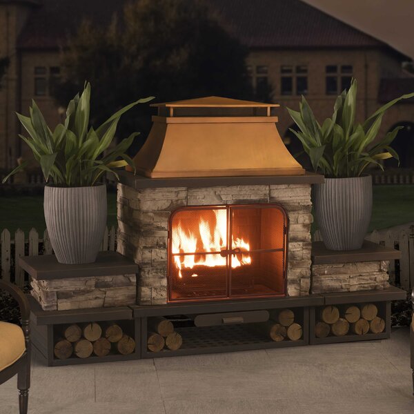 Connan Steel Wood Burning Outdoor Fireplace by Sunjoy