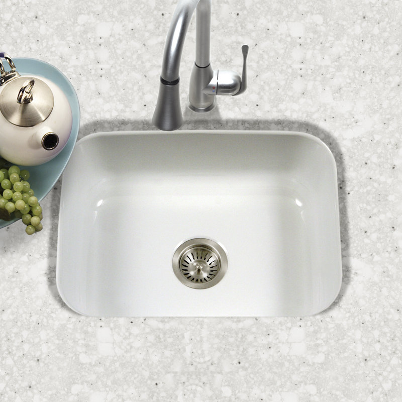 Houzer Porcela 22.76" x 17.4" Porcelain Enamel Steel ...