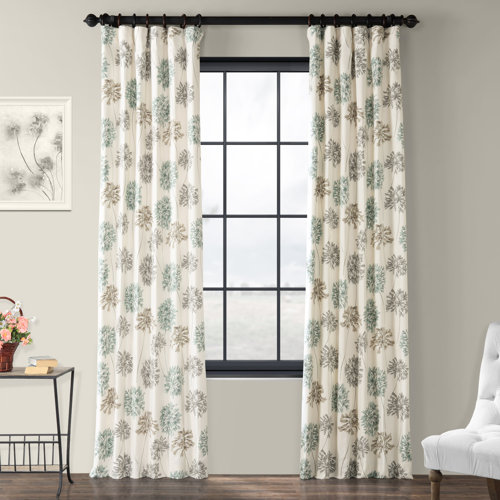 Half Price Drapes Allium Printed 100 Cotton Floral Room Darkening