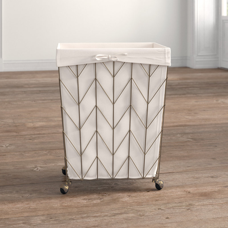 Kelly Clarkson Home Coastal Decorative Rolling Laundry Hamper