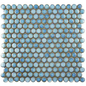 Penny 0.8″ x 0.8″ Porcelain Mosaic Tile in Marine