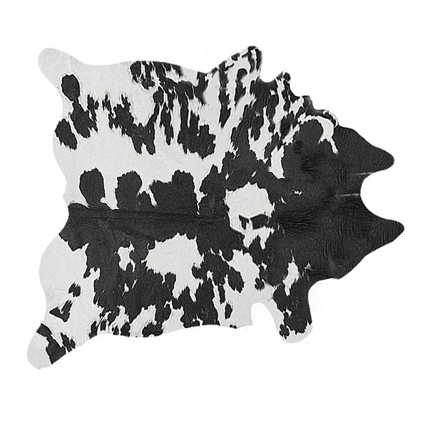 Faux Cowhide Black/White Area Rug by Luxe