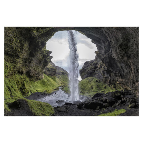 Hidden Waterfall 1.9m x 2.88m Textured Matt Peel & Stick Wall Mural East Urban Home