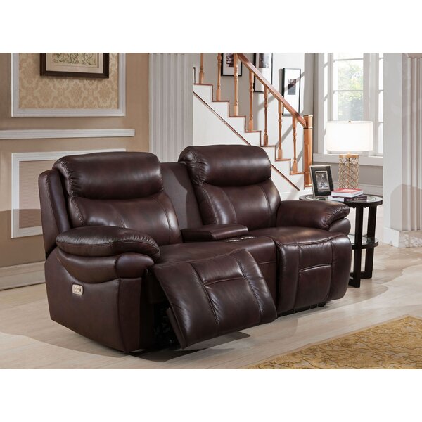 Timor Leather Reclining Loveseat By Ebern Designs