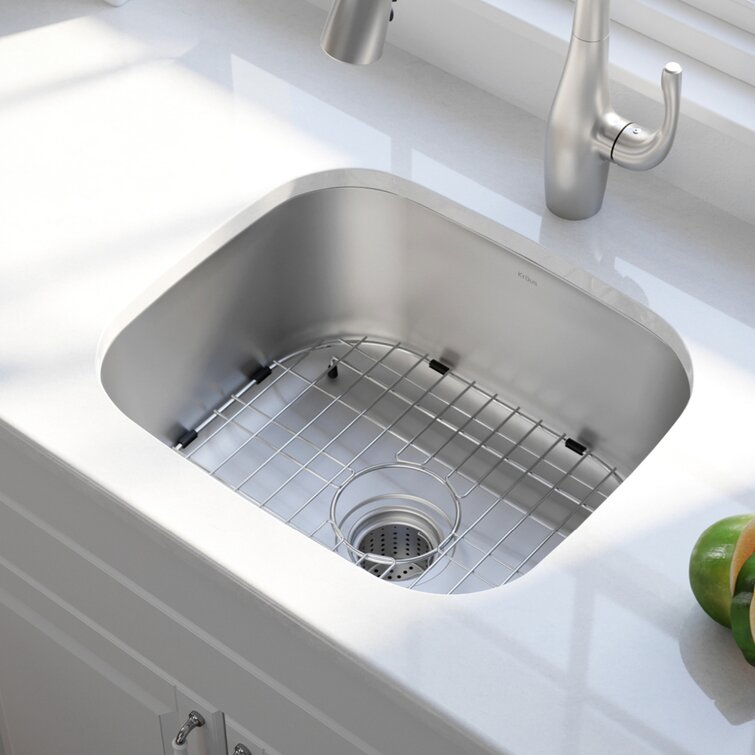 Kbu15 Kraus Kitchen Combos 21 L X 20 W Undermount Kitchen Sink With Basket Strainer Reviews Wayfair