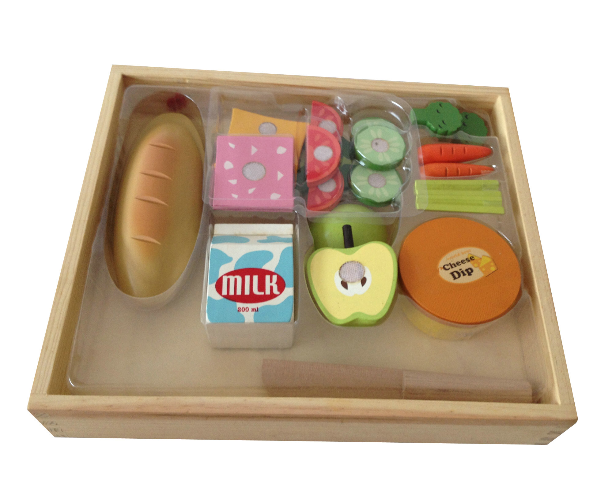 kids wooden play food