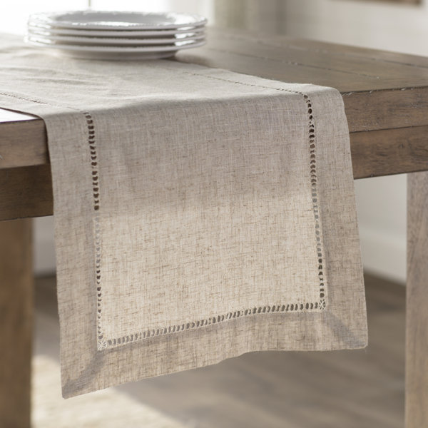 Kitt Hemstitched Table Runner by Laurel Foundry Modern Farmhouse