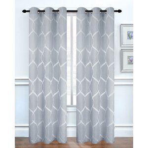 Middlebury Geometric Room Darkening Grommet Curtain Panels