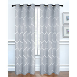 Middlebury Modern Geometric Room Darkening Grommet Curtain Panels