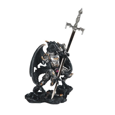 Wachapreague Dragon with Armor  Sword Mythical Dragon World Menagerie