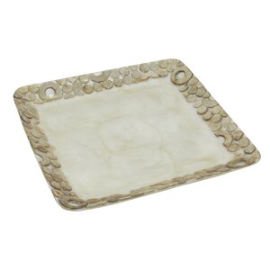 Square Tray with Round Mosaic Border
