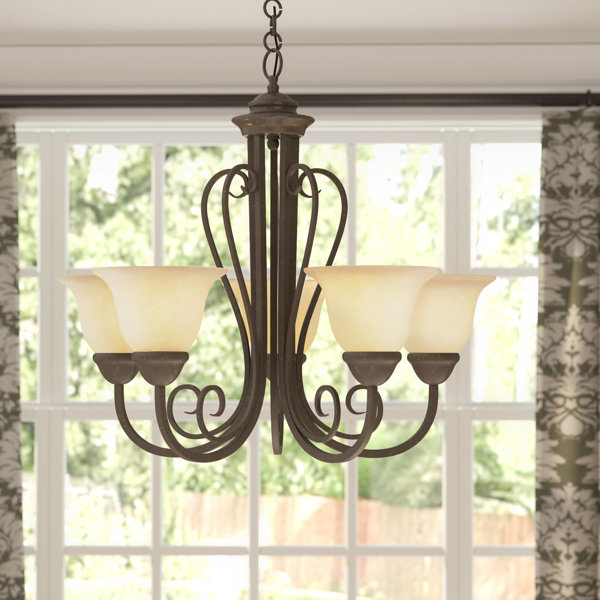 Blue Heron 5-Light Shaded Chandelier by Charlton H