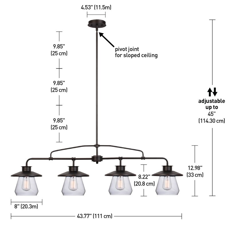 Eden 4 Light Kitchen Island Linear Pendant Reviews Allmodern