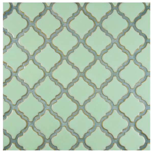 Pharsalia 2 x 2.25 Porcelain Mosaic Tile in Light Green by EliteTile
