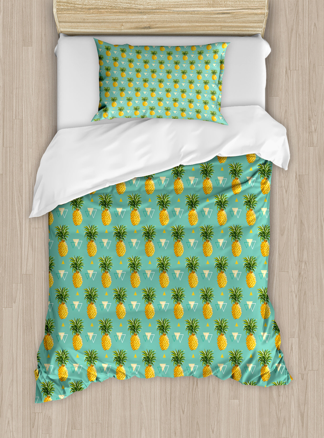 Ambesonne Pineapple Geometric Hipster Design Tropical Climate