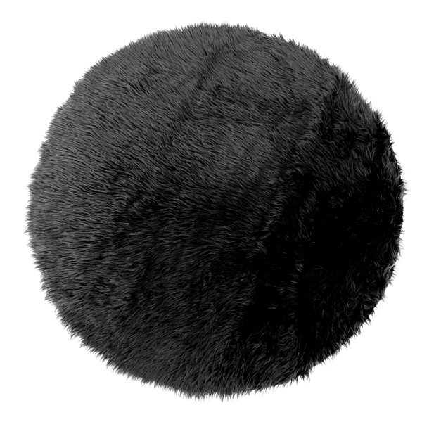 House Of Hampton Aric Round Faux Fur Black Area Rug Wayfair