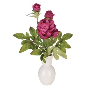 Artificial Peony in Ceramic Vase