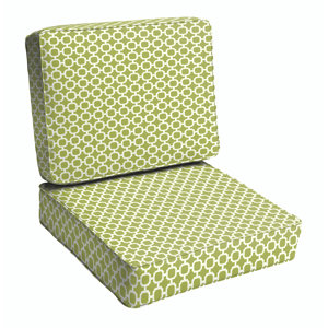 2 Piece Geometric Outdoor Lounge Chair Cushion Set