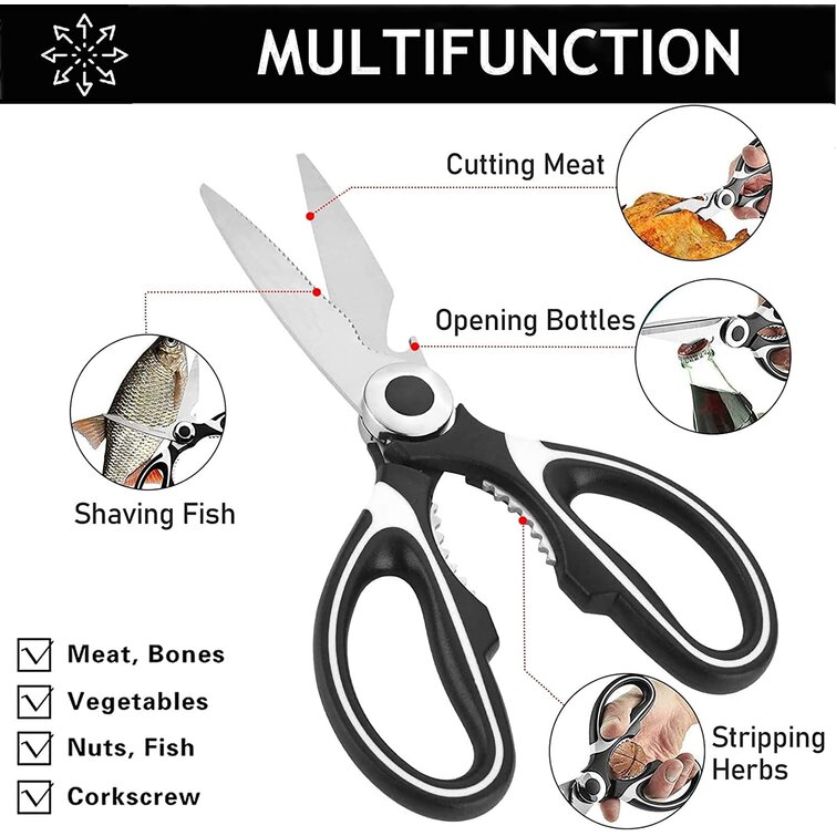 Multifunctional Heavy Duty Kitchen Scissors Meat Fish Bone Scissor Bottle Opener