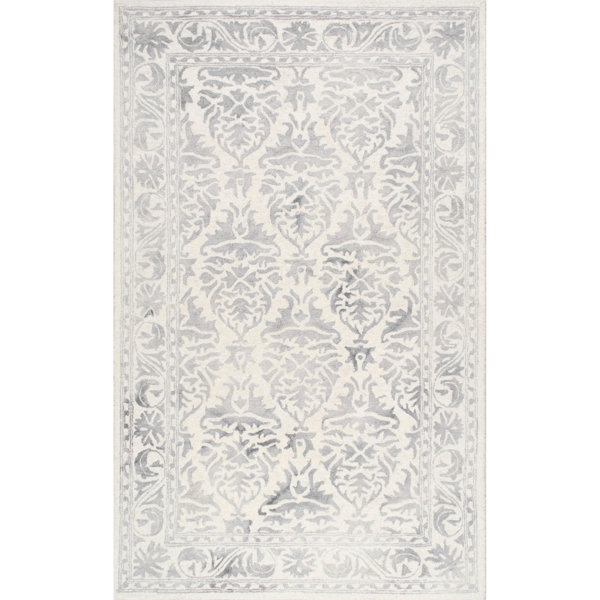 Mount Salem Hand-Woven Wool Light Gray Area Rug by Alcott Hill