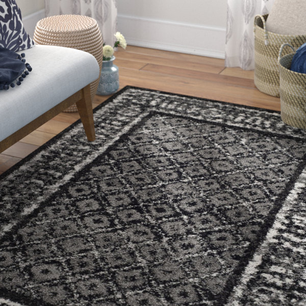 Norwell Black/Silver Area Rug by Mistana