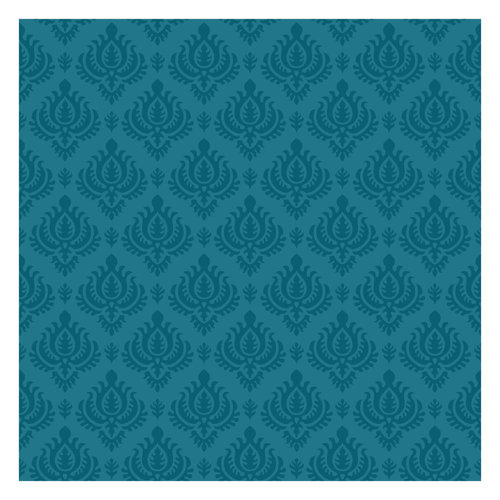 Petrol Baroque Pattern 3.36m x 3.36m Embossed Matte Peel & Stick Wall Mural East Urban Home