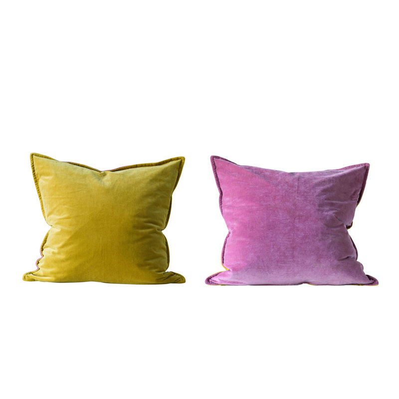 Bungalow Rose Kerlin Mustard Rose Reversible Throw Pillow