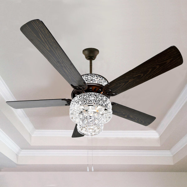 House Of Hampton 52 Shumake Punched Metal Crystal 5 Blade Ceiling House Of Hampton 52 Shumake Punched